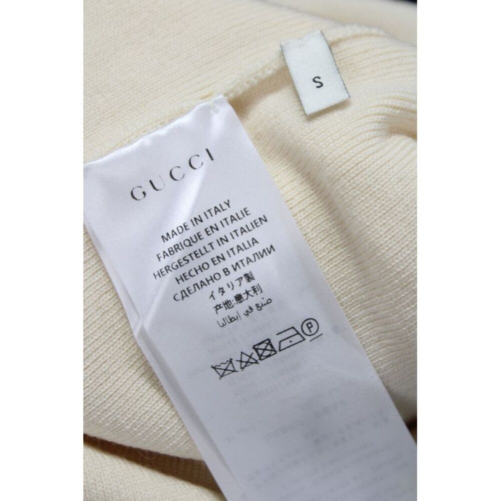 Gucci Women Turtleneck Pullover Sweater Ivory 100% Wool Long Sleeve Size S - Picture 7 of 11